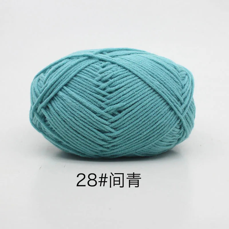 40-50g/Set 4ply Milk Cotton(80%) Knitting Yarn Needlework Dyed Lanas For Crochet Craft Sweater Hat Dolls At Low Price