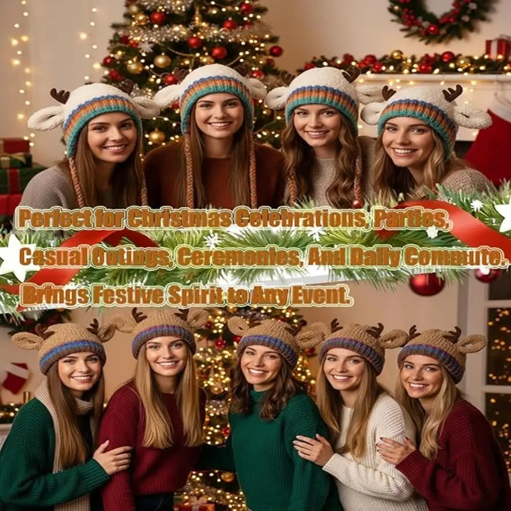 ReindeerCozy™ Windproof Antler Hat 🦌❄️