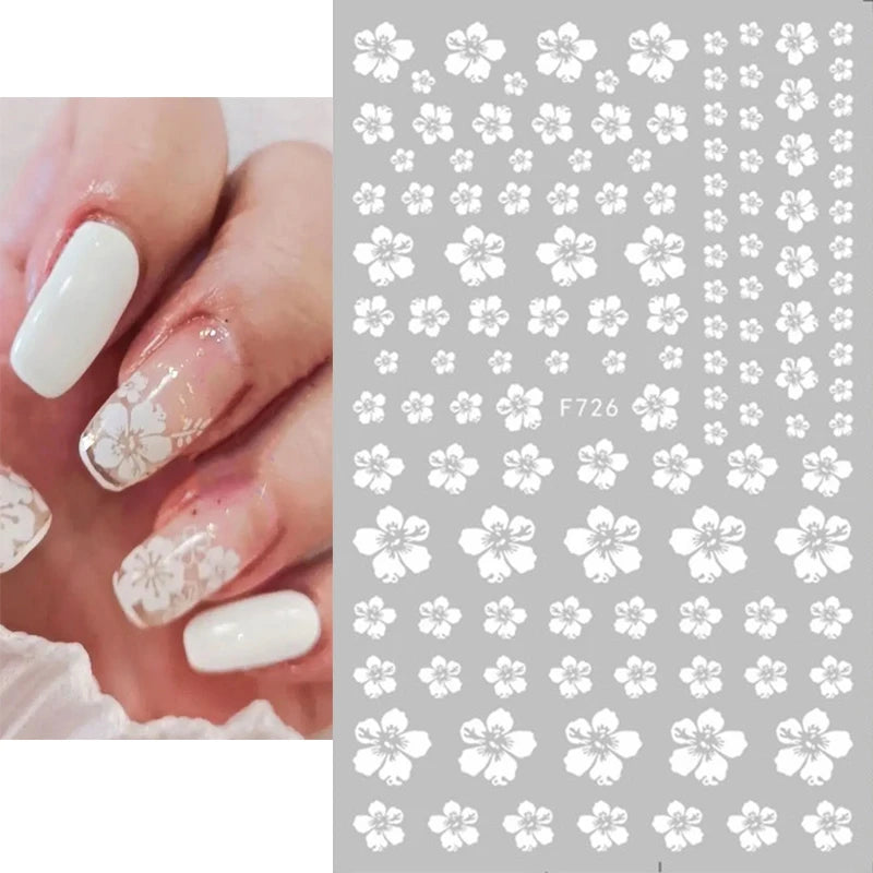 1PCS 3D Laser Heart Letter Nail Sticker Nail Art Decoration Flower Star Nail Accessories Decal Stickers Nail Supplies Nail Parts