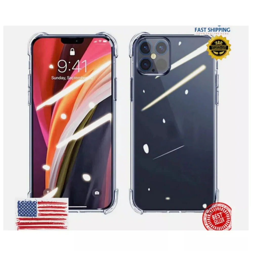 For Apple iPhone 14 13 12 11 Pro Clear Case 3HRating Scratch Resistant Cover