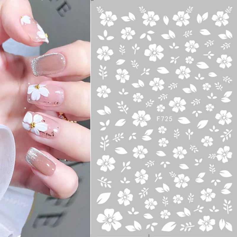 1PCS 3D Laser Heart Letter Nail Sticker Nail Art Decoration Flower Star Nail Accessories Decal Stickers Nail Supplies Nail Parts