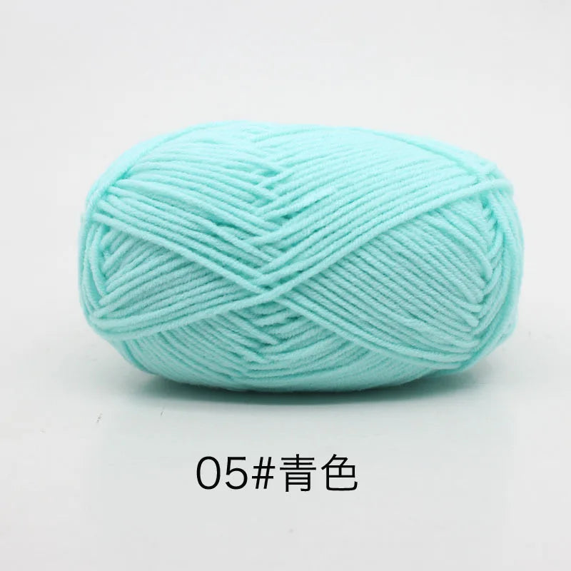 40-50g/Set 4ply Milk Cotton(80%) Knitting Yarn Needlework Dyed Lanas For Crochet Craft Sweater Hat Dolls At Low Price
