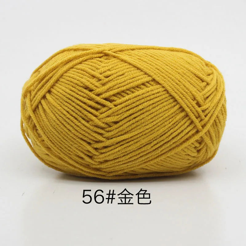 40-50g/Set 4ply Milk Cotton(80%) Knitting Yarn Needlework Dyed Lanas For Crochet Craft Sweater Hat Dolls At Low Price