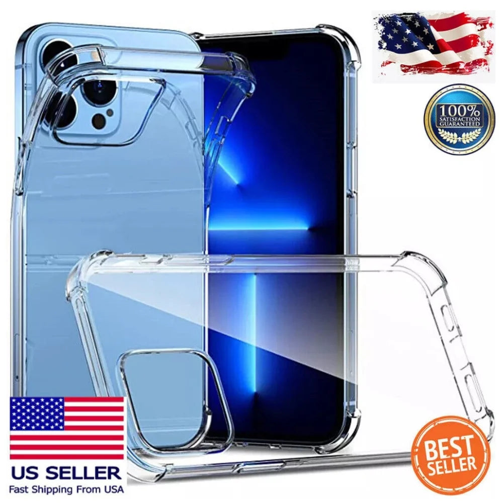 For Apple iPhone 14 13 12 11 Pro Clear Case 3HRating Scratch Resistant Cover