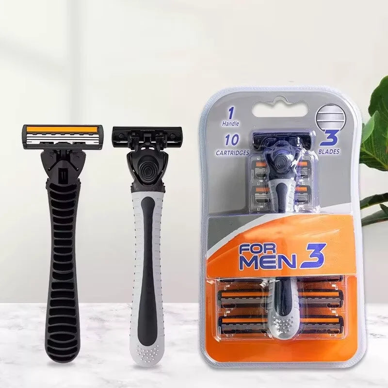 Shaver Brand New Design Men Razor Shaving Three Layer Shaver Reusable Razor Imported Blade Multi Tool Head Replace