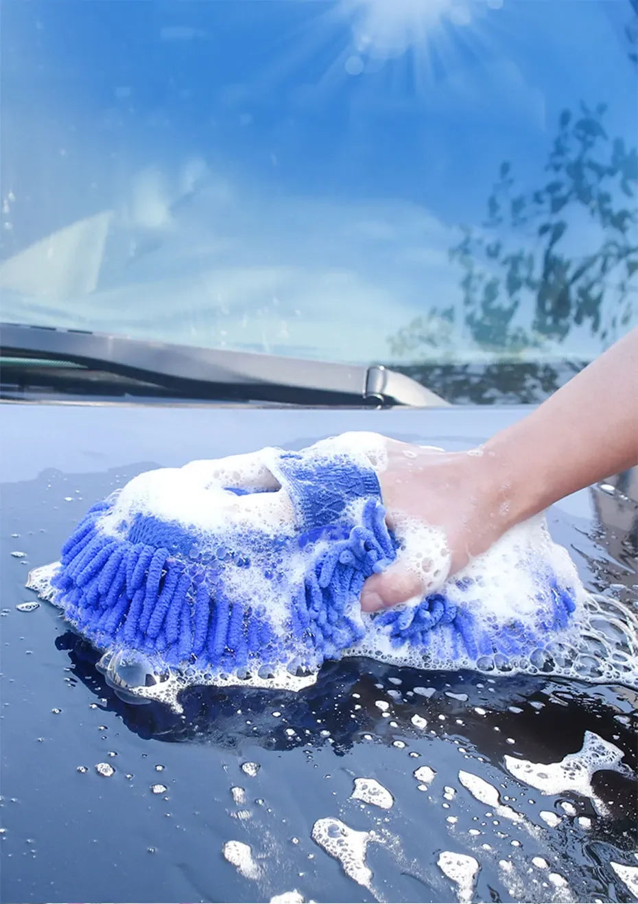 Car Washing Sponge Brush Soft Chenille Microfiber Washing Brush Car Body Cleaning Water Absorbtion Brushes Detailing Washer