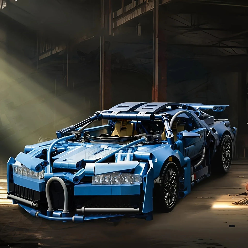 1634-Piece Blue Supercar Building Block Set, 1:14 Scale Racing Car Model DIY Toy Halloween Christmas Gift