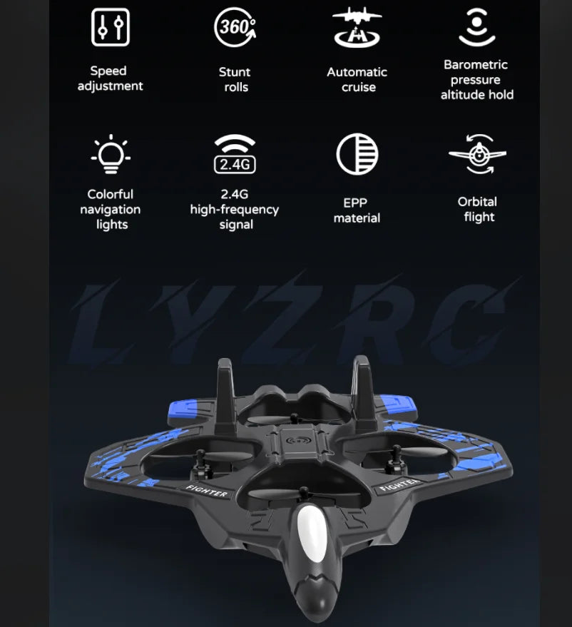 L101 Foam RC Plane F22 Raptor 2.4G 2CH Remote Control Airplane Stunt Fly Aircraft With LED Four Fan 360° One Key Fly Roll Rotate