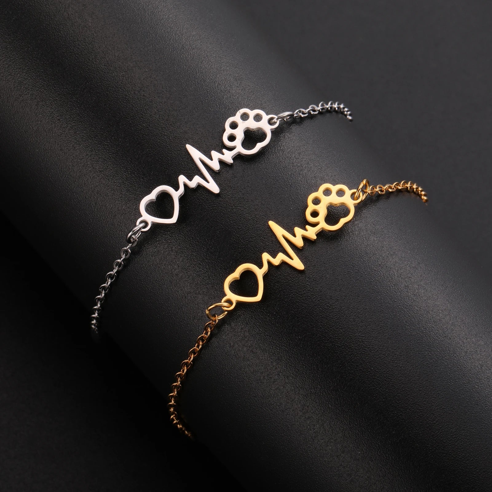 Skyrim ECG Love Cat Claw Pendant Stainless Steel Bracelet Women's Fashion Romantic Cute Valentine's Day Gift Jewelry Gifts