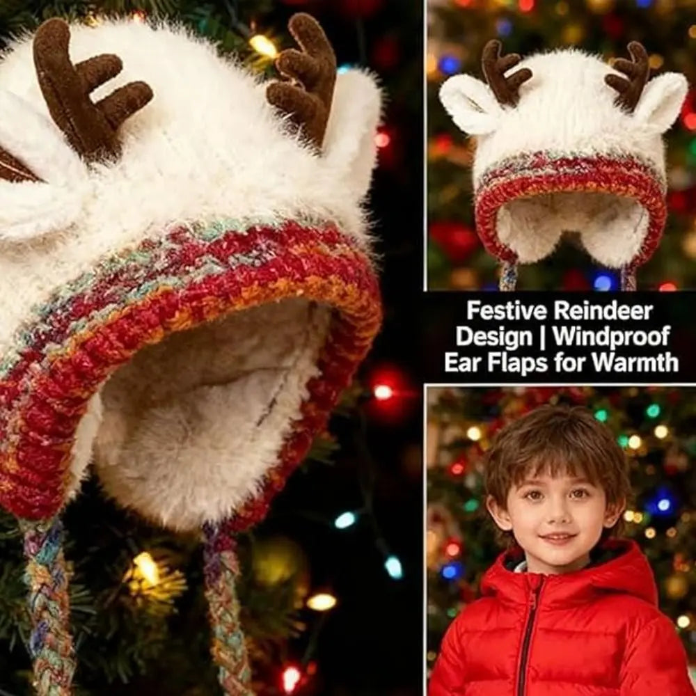 ReindeerCozy™ Windproof Antler Hat 🦌❄️