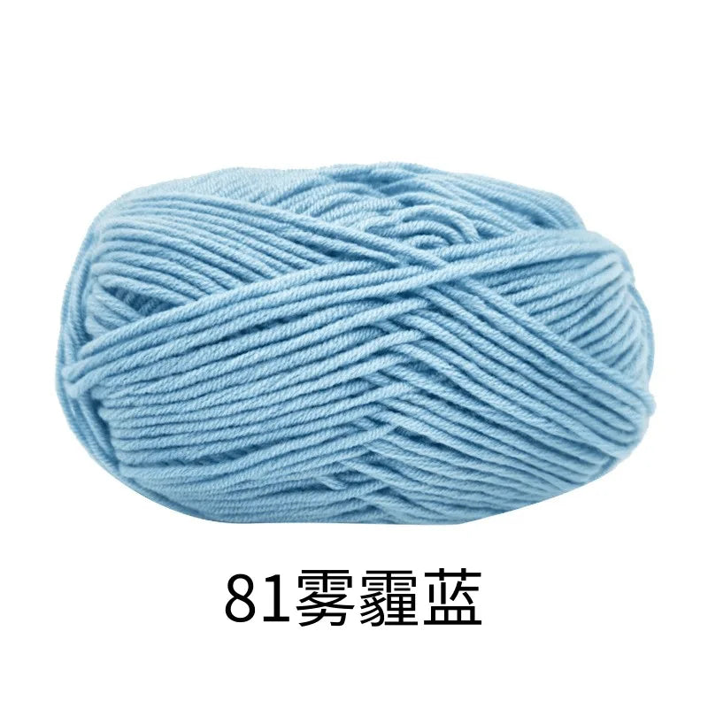 40-50g/Set 4ply Milk Cotton(80%) Knitting Yarn Needlework Dyed Lanas For Crochet Craft Sweater Hat Dolls At Low Price