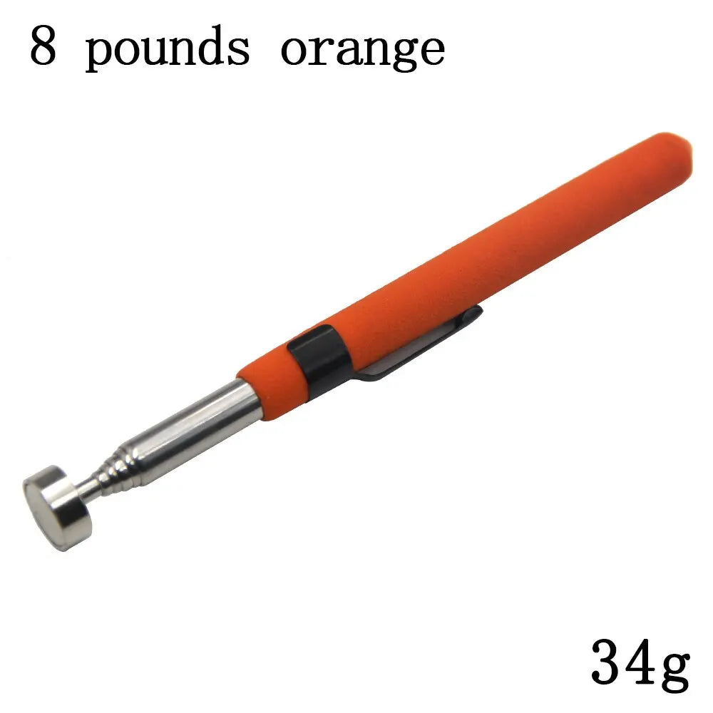 8 Pound Magnetic Retractable Pickup Orange Suction Iron Rod Portable Multifunctional Extractor Pen Clip Automotive Repair Tools