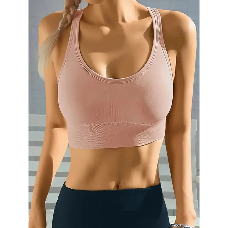 Sports Seamless Comfy & Breathable Push Up Yoga Tank Bra@W4