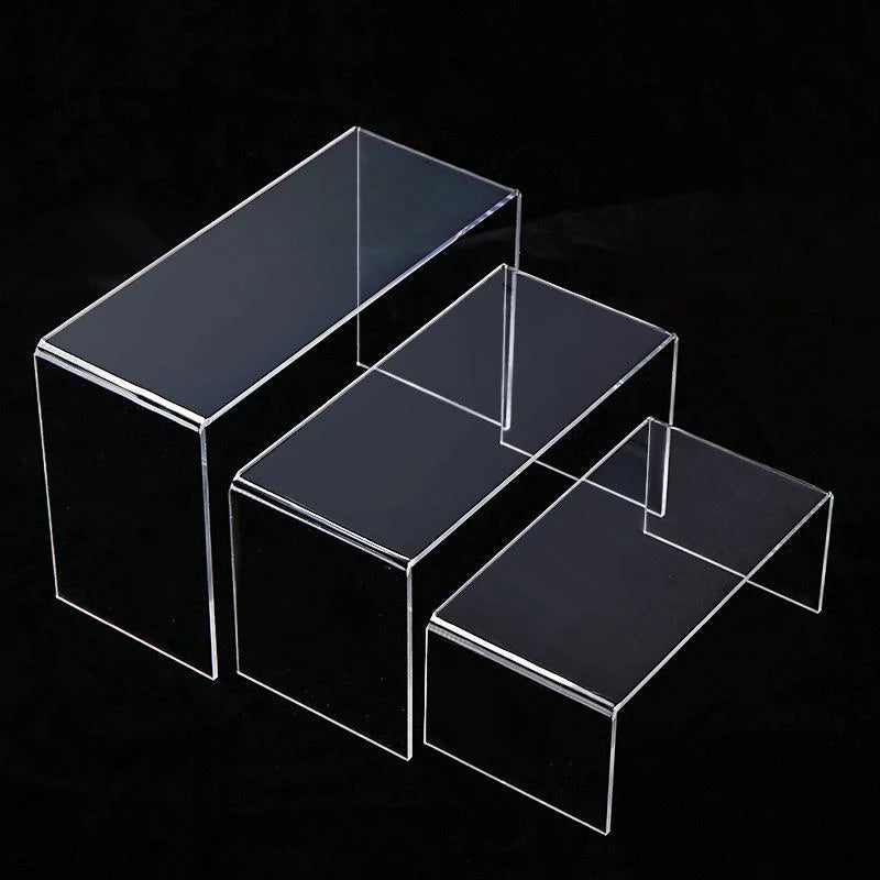 15 Size U Shape Acrylic Display Risers Shelf Showcase Fixtures for Jewelry, Display Stand for Amiibo Funko POP Figures Cupcake
