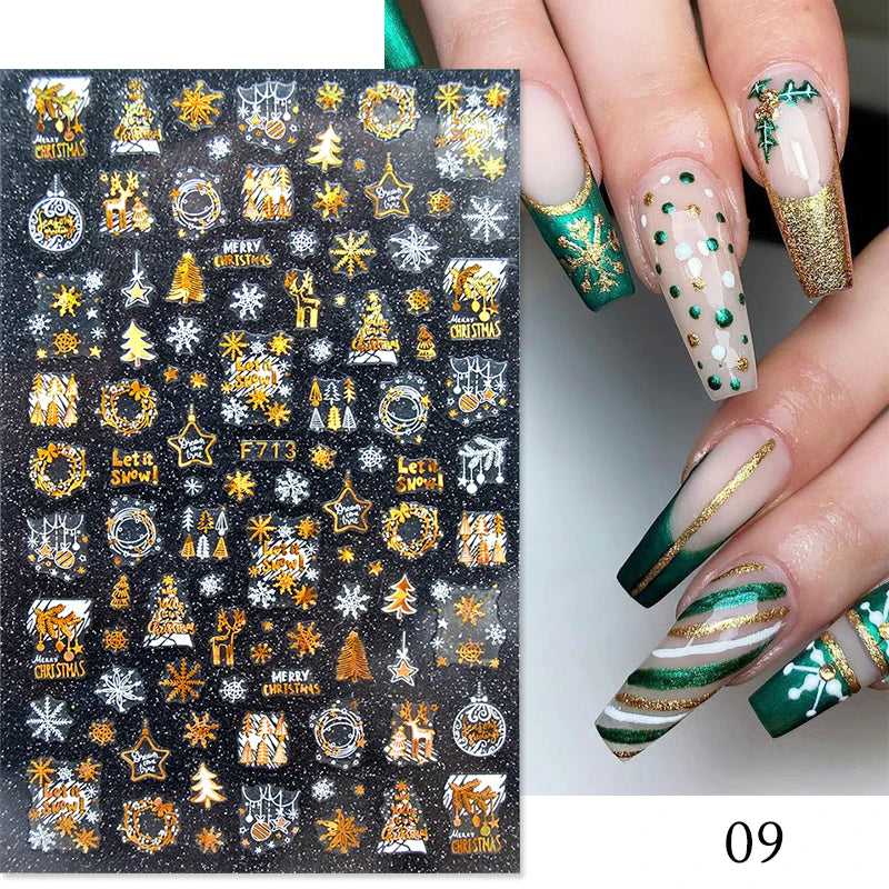 1PCS 3D Laser Heart Letter Nail Sticker Nail Art Decoration Flower Star Nail Accessories Decal Stickers Nail Supplies Nail Parts