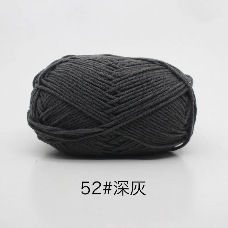 40-50g/Set 4ply Milk Cotton(80%) Knitting Yarn Needlework Dyed Lanas For Crochet Craft Sweater Hat Dolls At Low Price