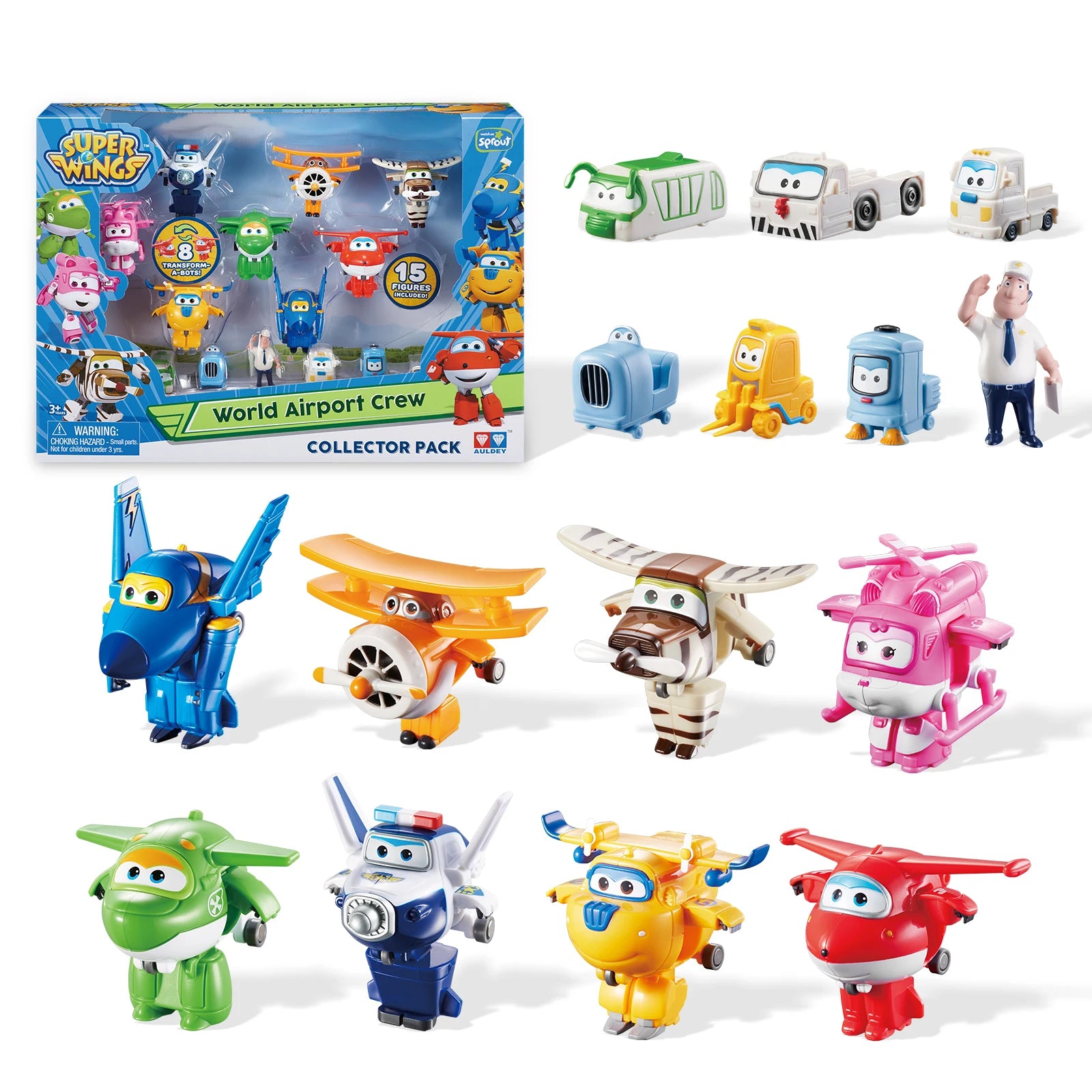 Super Wings 14-Pack Transforming Toys, 2 inch Airplane Collector Character Toy with Dinosaur Mini Collectible Action Figure with