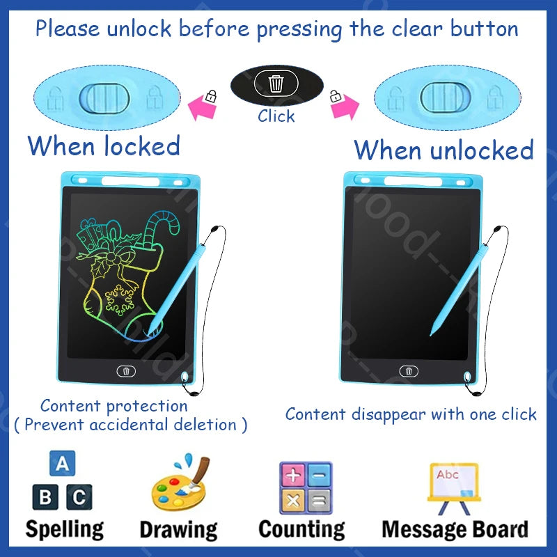 16/12/10/8.5-Inch LCD Graphic Tablet,Drawing Tablet,Electronic Writing Board,3-12Years Kids Birthday Gifts/Christmas/Travel Toys