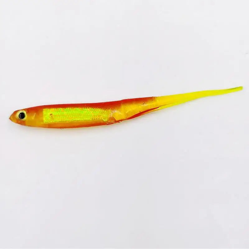 1pcs Rainbow Color  T Tail Soft Fishing Bait 2.2g 10cm Swimbait Sequin Swing Worm Fishing Lures Spinner Baits Pesca