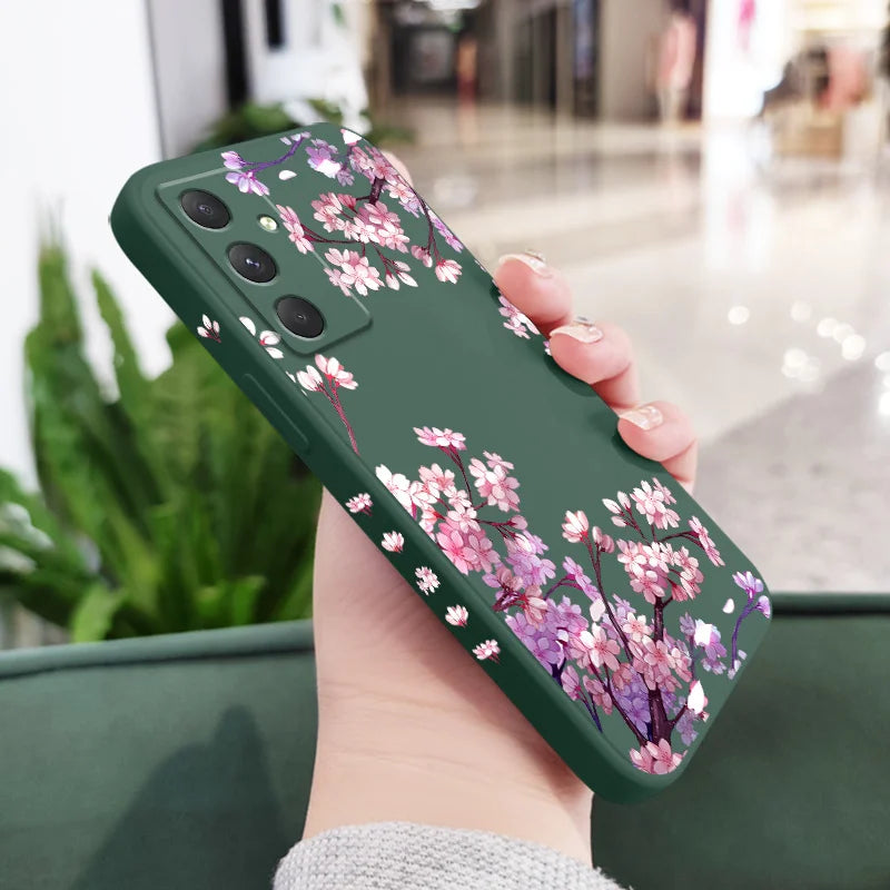 Falling Flowers Phone Case For Samsung Galaxy A56 A55 A36 A35 A26 A25 A15 A17 A16 A07 A06 A05 A54 A34 A24 A14 A04 A04S A04E 5G