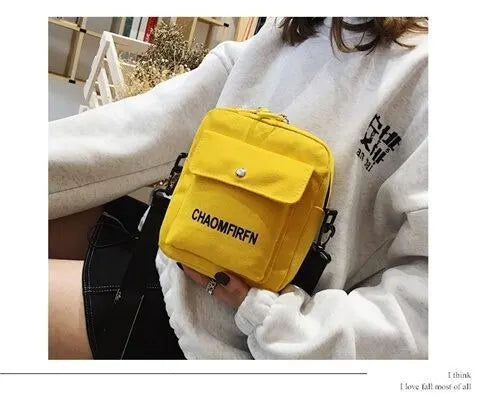 Women Crossbody Bags New Canvas Shoulder Bag Female Small Bag Fashion Students Simple Single Shoulder Fashion Phone Bags