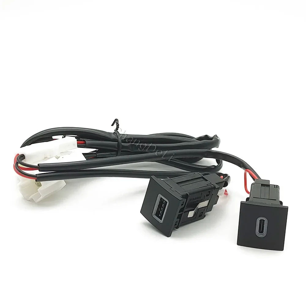 NEW Red LED Car USB Charger PD Quick Charge Phone Charging Adapter Outlet Button For VW Golf 6 MK6 Jetta 5 Scirocco 2006 - 2012