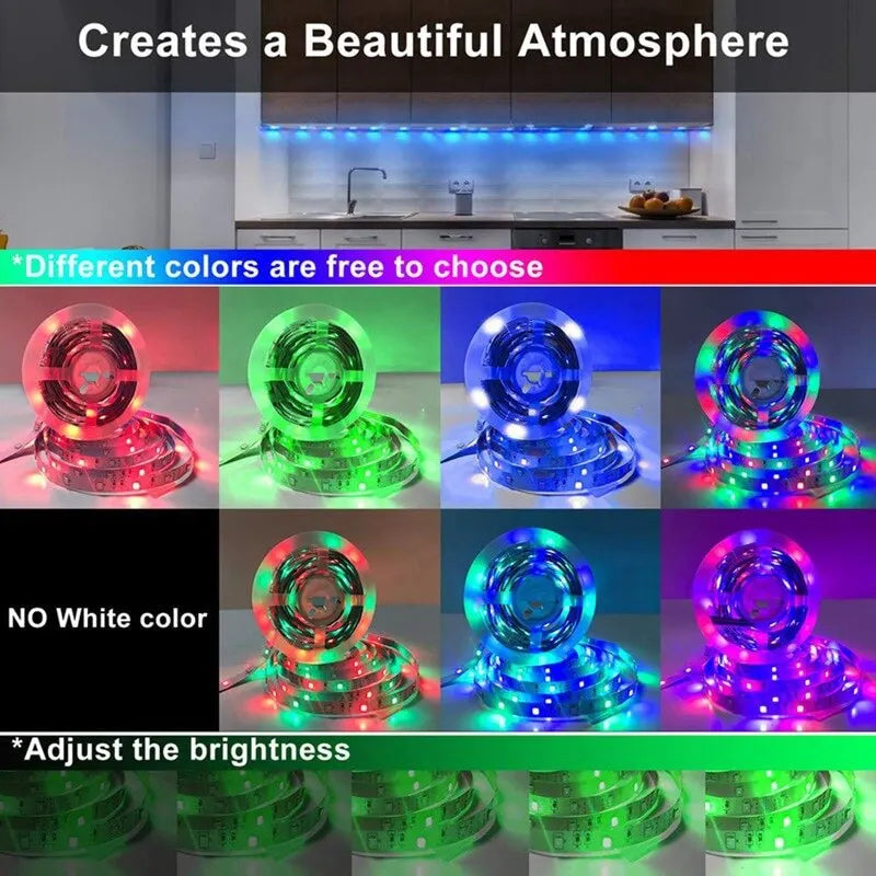 1M/3M/5M 5050 RGB Led Strip Lights Smart Application Remote Color Changing For TV LED Backlight Room Decorative Party Festival