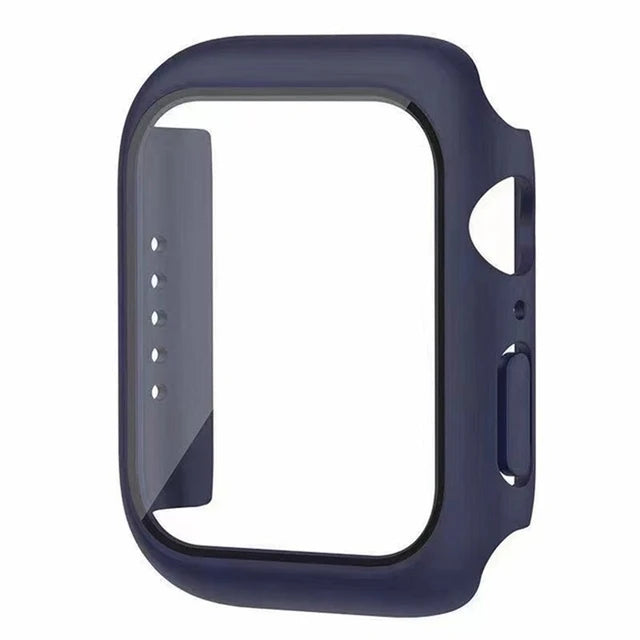Glass+Cover For Apple Watch case 8 7 6 SE 5 9 iWatch Accessorie Screen Protector Apple watch serie 44mm 40mm 41mm 45mm 42mm 38mm