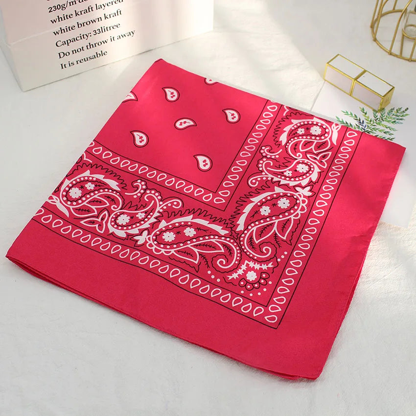 Bandana Kerchief Unisex Hip Hop Black Hair Band Neck Scarf Sports Headwear Wrist Wraps Head Square Scarves Print Handkerchief