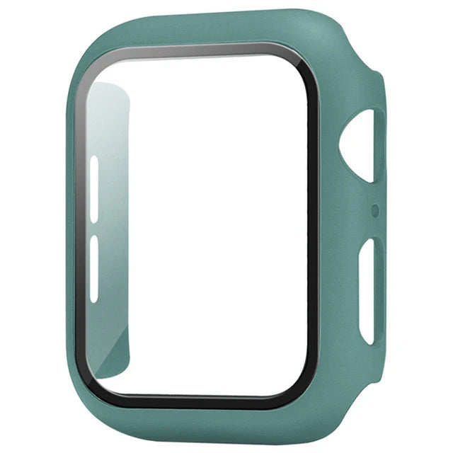 Glass+Cover For Apple Watch case 8 7 6 SE 5 9 iWatch Accessorie Screen Protector Apple watch serie 44mm 40mm 41mm 45mm 42mm 38mm