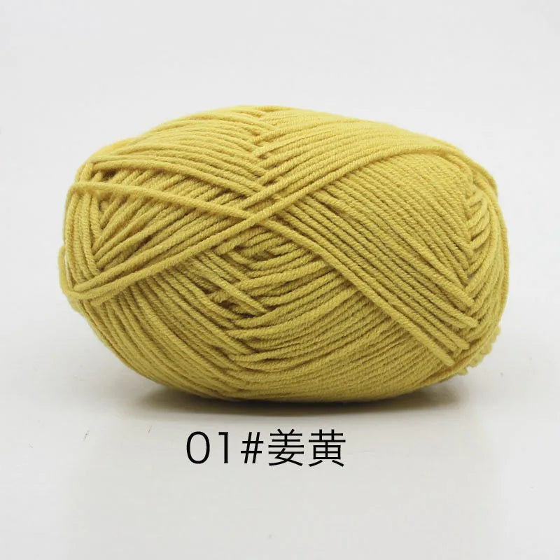 40-50g/Set 4ply Milk Cotton(80%) Knitting Yarn Needlework Dyed Lanas For Crochet Craft Sweater Hat Dolls At Low Price