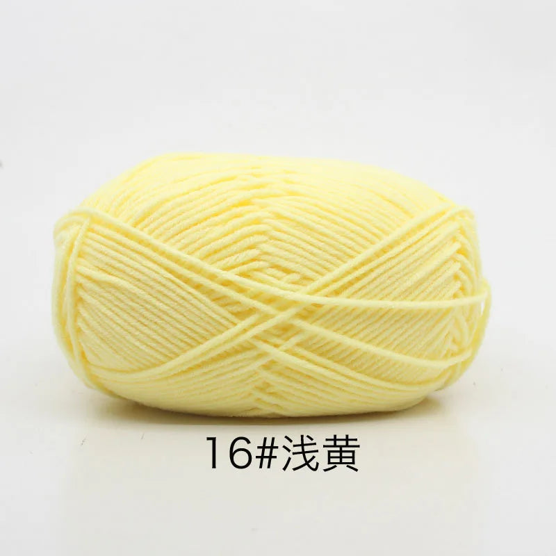 40-50g/Set 4ply Milk Cotton(80%) Knitting Yarn Needlework Dyed Lanas For Crochet Craft Sweater Hat Dolls At Low Price