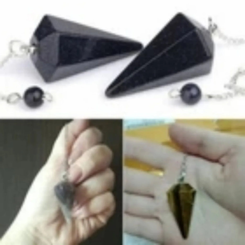 Natural Stone Quartz Agates Pendant  Amethyst Charm Pendulum Pendants For Divination Dowsing  Crystals