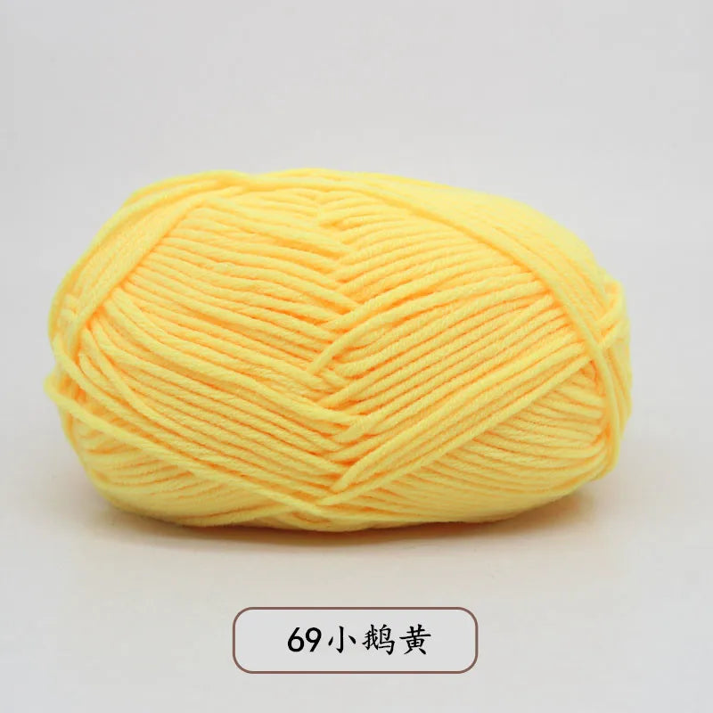 40-50g/Set 4ply Milk Cotton(80%) Knitting Yarn Needlework Dyed Lanas For Crochet Craft Sweater Hat Dolls At Low Price