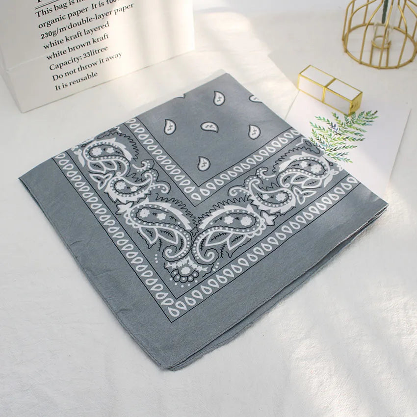 Bandana Kerchief Unisex Hip Hop Black Hair Band Neck Scarf Sports Headwear Wrist Wraps Head Square Scarves Print Handkerchief