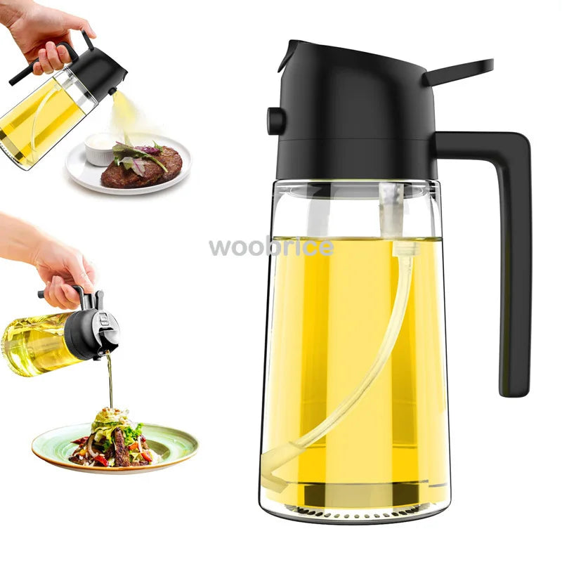 2in1 Kitchen Spray Oil Dispenser Oil Sprayer Polisher or Oil Brush for Air Fryer Salad Grilling Roasting Cooking Kitchen Acceeso