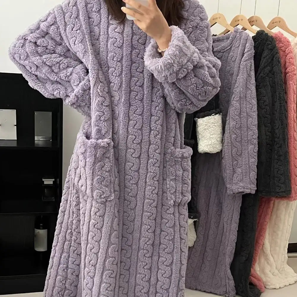 CozyBliss™ Fleece Winter Nightgown ❄️💗