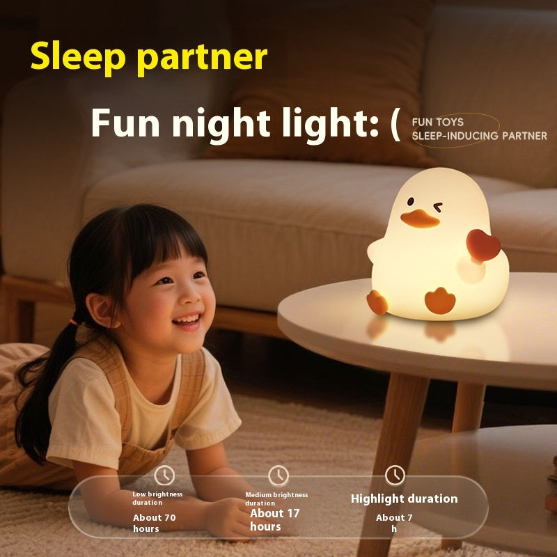 Love Duck Small Night Lamp Colorful Timing Night Light