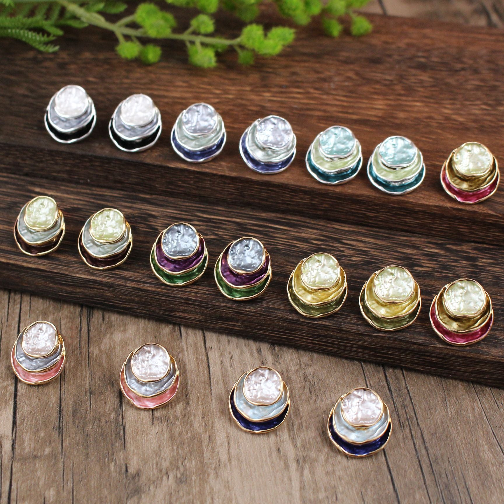 Ins Three-colored Painting Round Earrings Fashion Elegant Versatile Geometric Earrings For Women Jewelry