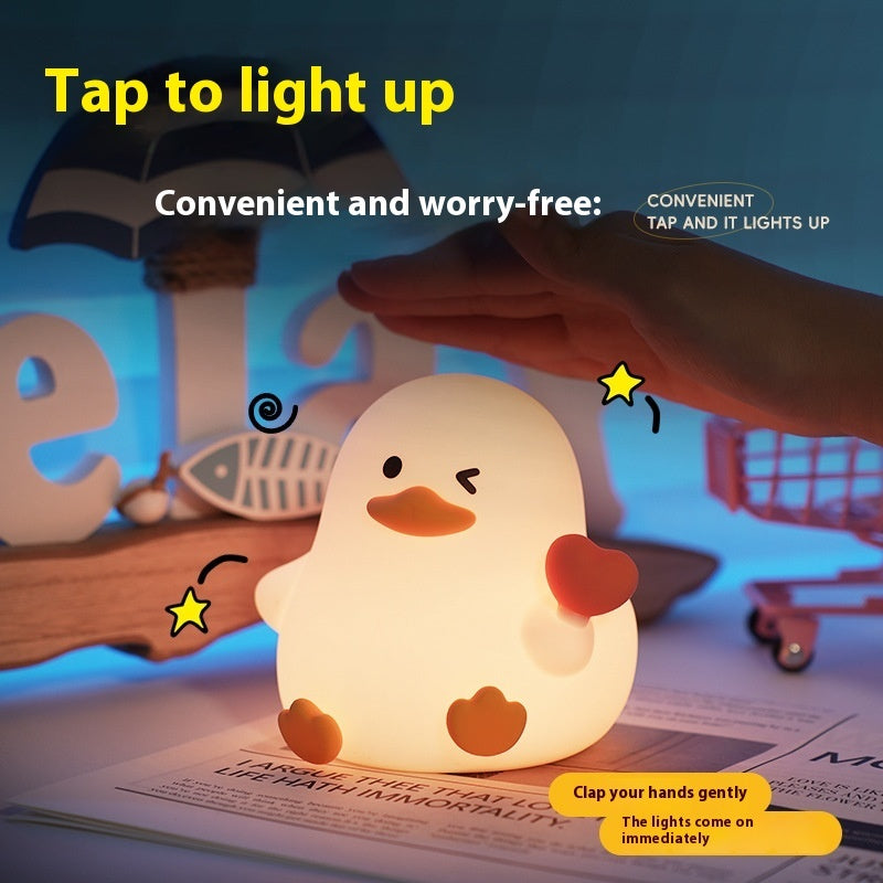Love Duck Small Night Lamp Colorful Timing Night Light